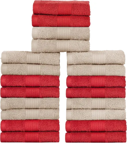 Vista 31 de Ample Decor Juego de 12 toallas de baño de 600 GSM, 100% algodón, 4 toallas de baño, 4 toallas de mano, 4 paños de lavado, absorbentes y suaves