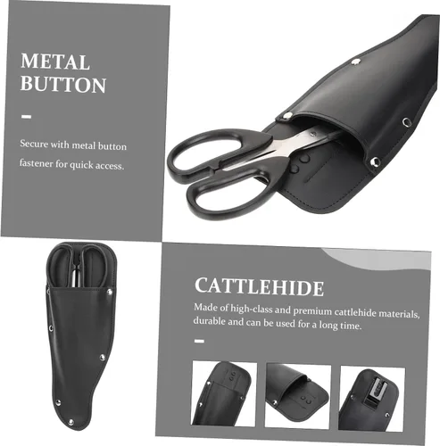 Vista 3 de Happyyami Pinza de podadora de cuero para tijera, abrazaderas de inglete para recortar alicates, soporte para herramientas de caza, protector