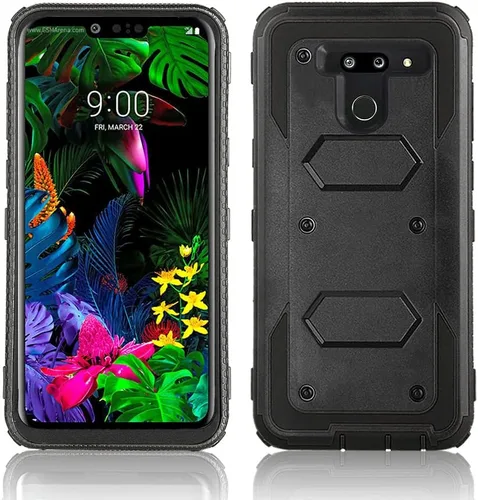 Vista 7 de Asuwish Funda de teléfono para LG G8 ThinQ, híbrida, resistente, a prueba de golpes, a prueba de caídas, cuerpo completo, resistente, teléfono