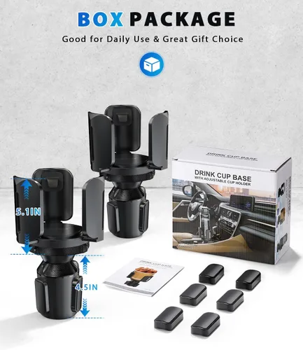 Vista 9 de IPOW Paquete de 2 expansores de portavasos para automóvil con soporte ajustable y base, compatible con Yeti Ramblers, Hydro Flasks, la mayoría