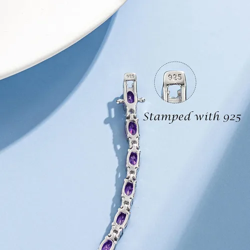Vista 5 de FANCIME Birthstone Bracelets Sterling Silver Tennis Bracelets Charm Fine Jewelry Birthday Gifts for Women Mom Daughter 7