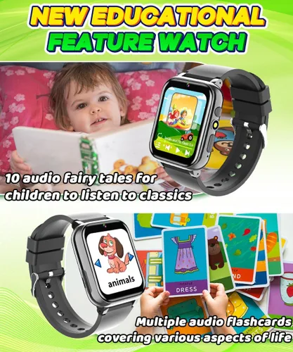 Vista 4 de Reloj inteligente para niños y niñas de 4 a 12 años, 26 juegos, pantalla táctil HD de 1.69 pulgadas, relojes para niños con cámara de video