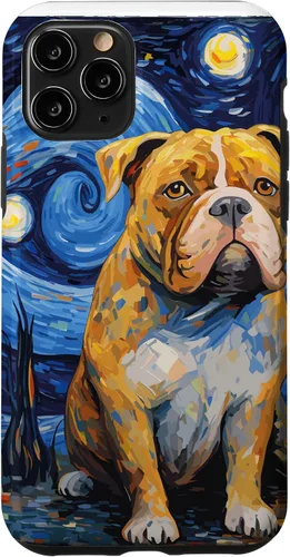 Vista 27 de Funda para iPhone 16 American Bully Starry Night para perro, mamá, perro, papá