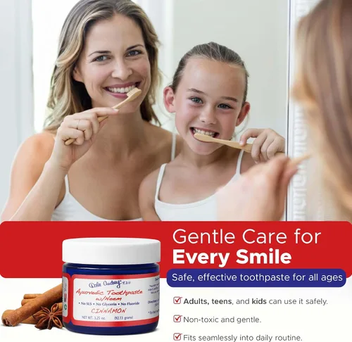 Vista 7 de Dale Audrey Pasta dental mineralizante ayurvédica, sabor a canela orgánica para blanquear los dientes y respirar fresco, pasta de dientes vegana