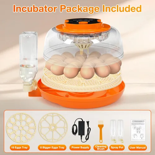Vista 9 de Egg Incubators for Hatching Eggs, 18 Egg Incubator with Automatic Egg Turning and Humidity Control Incubator for Chicken Duck Quail Home Lab