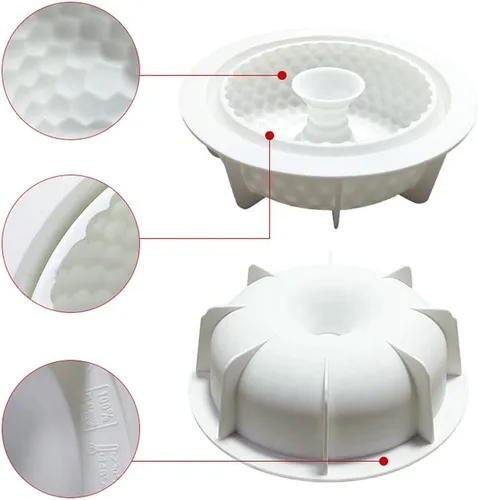 Vista 5 de Molde de silicona para tartas en espiral, guirnalda múltiple, herramientas de decoración de postres para fiestas, moldes para hornear mousse, molde