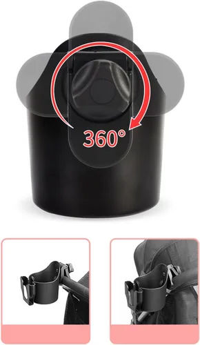 Vista 8 de Portavasos universal para cochecito de bebé, 2 en 1, con soporte para teléfono celular para exteriores
