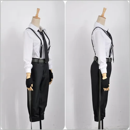 Vista 3 de Weixu Nakajima - Disfraz de uniforme de cosplay con corbata para fiesta de Halloween