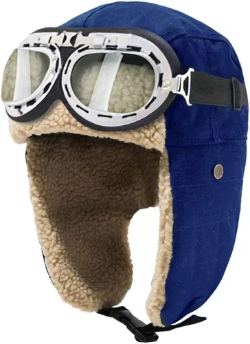 Vista 9 de Peicees Aviator Hat and Goggles Pilot Costume Set for Adult Men and Women