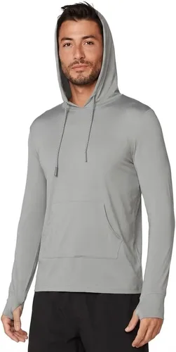 Vista 23 de INGEAR Sudadera con capucha UPF 50+ para hombre, ligera, con protección UV, de secado rápido, absorbe la humedad, con bolsillo Negro