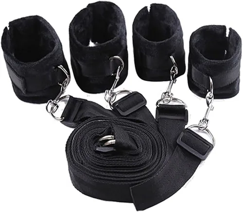 Vista 8 de Kit de sujeción de cama para cama de tamaño King, amarre sexual debajo del colchón, lazos sexuales de tamaño Queen para tobillos y muñecas, puños