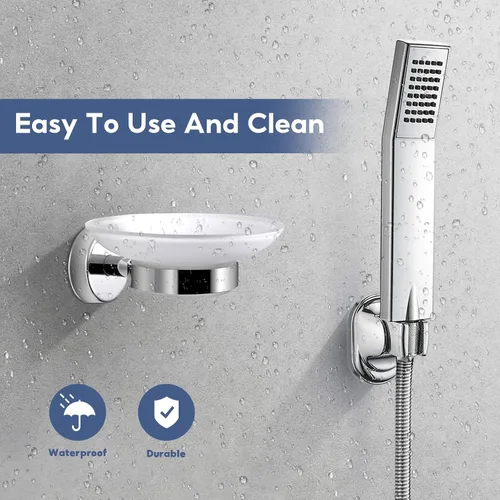 Vista 6 de Jabonera de pared para baño y cocina, acero inoxidable
