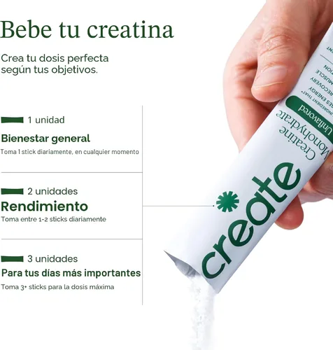 Vista 7 de Create Polvo de Monohidrato de Creatina de Porción Individual – 5g de Creatina Creapure Redefiniendo la Fuerza, Energía y Recuperación Sin