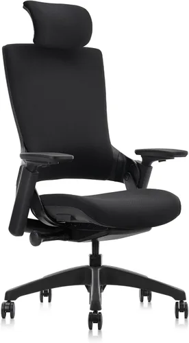 Vista 17 de CLATINA - Silla ejecutiva ergonómica giratoria, con reposabrazos 3D de altura ajustable y respaldo lumbar, tapizada, ideal para hacer trabajos