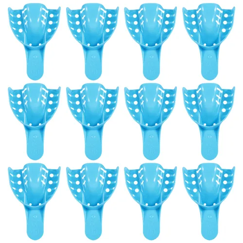 Vista 10 de JMU Bandeja de impresión dental,Bolsa de 12 bandejas desechables perforadas,1 superior grande Bandejas de impresión desechables perforadas