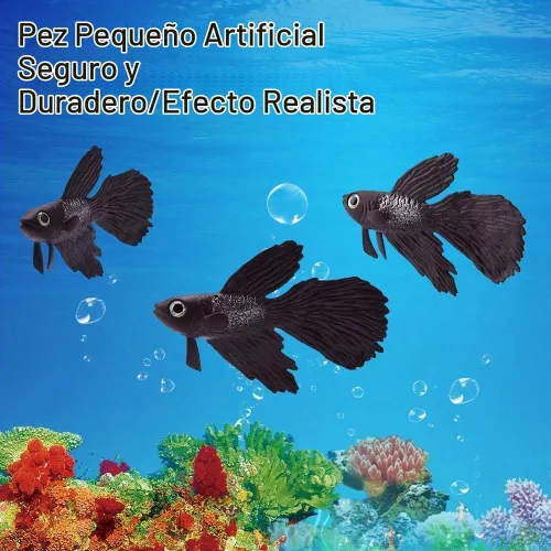 Vista 3 de FTVOGUE Acuario Natación Silicona Artificial Divertido Peces Ornamento Realista Falso (Marrón)