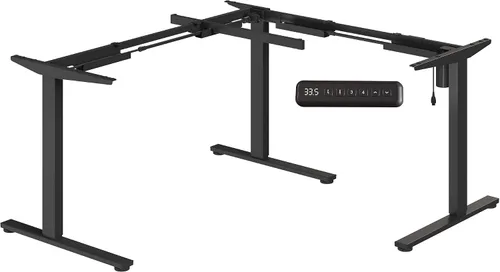Vista 10 de SANODESK Electric Height Adjustable 3-Leg L Shaped Standing Desk Frame, Support up to 330lbs, Sit Stand Ergonomic L Desk Frame Only, Black