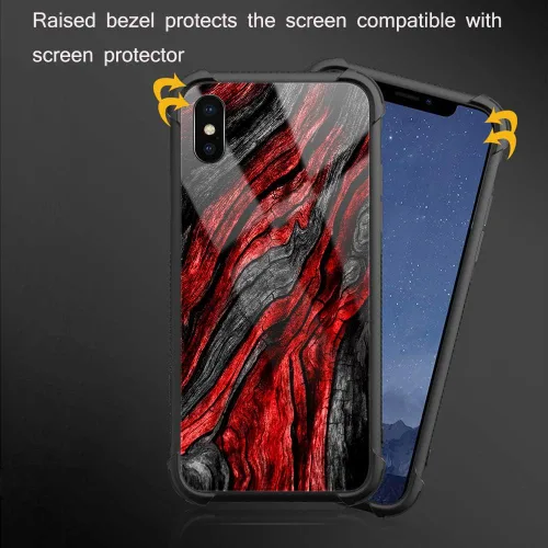 Vista 3 de Funda para iPhone Xs Max, de cristal templado 9H para iPhone Xs Max, diseño a prueba de golpes, antirrayones, para Apple iPhone Xs Max de 6.5