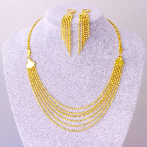 Vista 5 de WADSNHY joyería de moneda de oro conjunto de joyas de mujer de boda conjunto de joyas chapado en oro de 18 quilates conjunto de joyas collar moneda