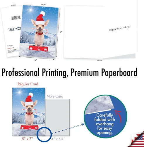 Vista 4 de The Best Card Company - Tarjeta de felicitación de Feliz Navidad con sobre (4.63 x 6.75 pulgadas) - Canine Antics C3194GXSG