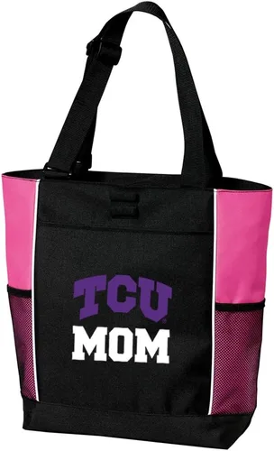 Vista 3 de Broad Bay Official TCU Tote Bag - Zippered Carryall Texas Christian University Logo, 600D Canvas, Adjustable Handles, Front Pocket, Side Mesh