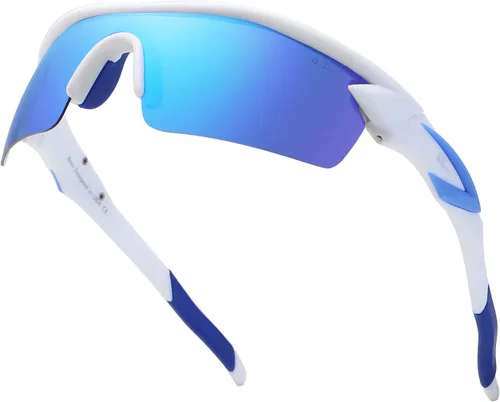 Vista 9 de Bevi Polarized Sports Sunglasses TR90 Unbreakable Frame for Men Women Running Cycling Golf Baseball