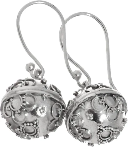 Vista 2 de Bali - Aretes de plata de ley 925 hechos a mano con anillos franceses, 12 pulgada, Metal