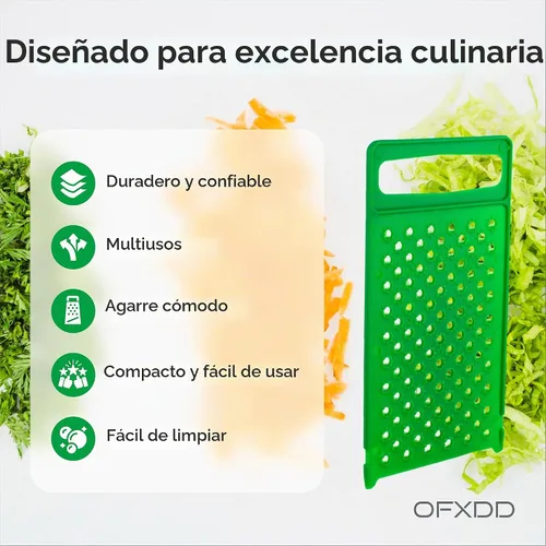 Vista 4 de Rallador de mano de plástico - Paquete de 2 - Ralladores planos de queso - Rallador de mango