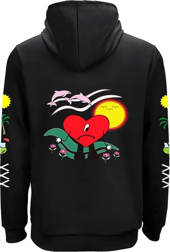 Vista 2 de WUFCIBV Sudaderas con capucha con estampado de música, sudaderas novedosas para hombres y mujeres con capucha casual