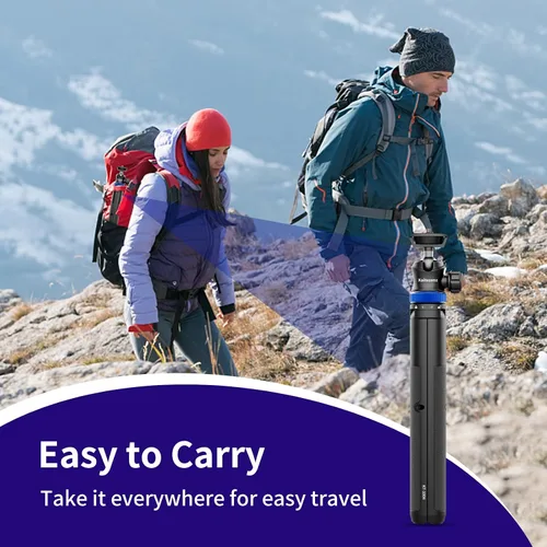 Vista 6 de Kaitezenz Trípode selfie stick para cámara GoPro, soporte de trípode extensible de 62 pulgadas con cabeza de bola de 360° tornillo de 1/4 pulgadas