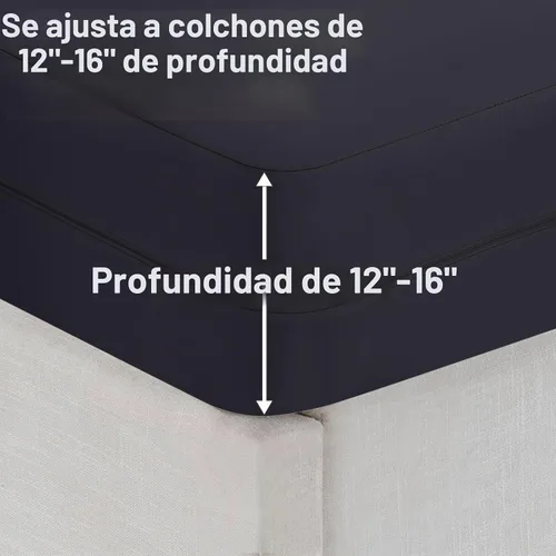 Vista 5 de Protector de colchón Twin XL impermeable (12"-16" de profundidad) – Funda protectora de colchón con cremallera premium, silenciosa, transpirable