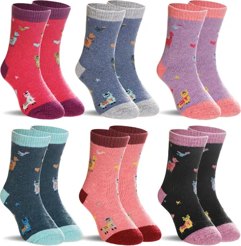 Vista 12 de SeeyAN Calcetines de lana merino para niños y niñas, botas de senderismo, térmicos, cálidos, acogedores, suaves, gruesos, 6 pares