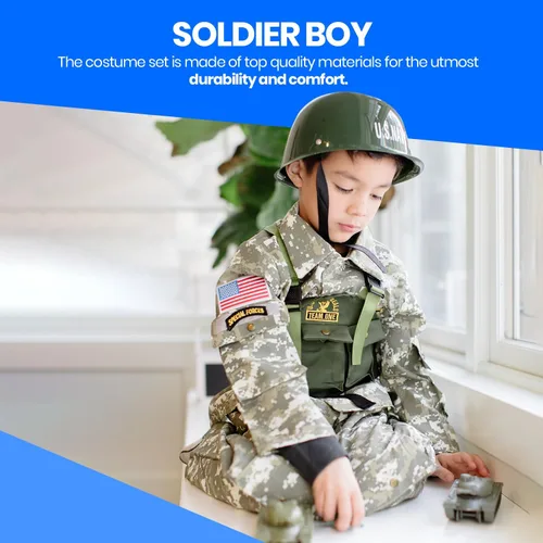 Vista 6 de Dress-Up-America - Disfraz de soldado para niños y niñas Disfraz de las Fuerzas Especiales de EE.UU. para niños