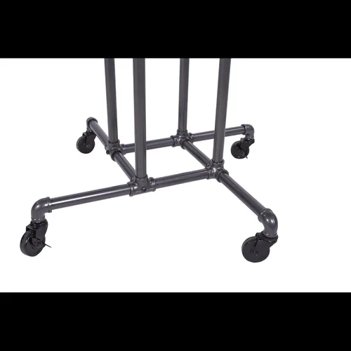 Vista 5 de Clothing Rack Econoco - Tubería resistente ajustable, estante de 4 vías, perchero de tubería de plomería, gris antracita