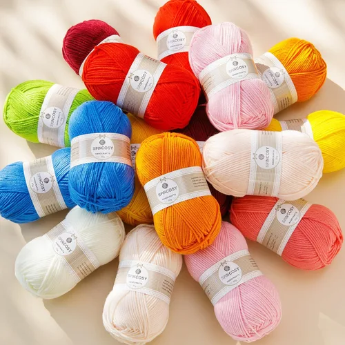 Vista 5 de 2 piezas de hilo para ganchillo, se siente suave, 280 yardas, colores surtidos, hilo acrílico de 4 capas para ganchillo y tejer a mano - rojo Rojo