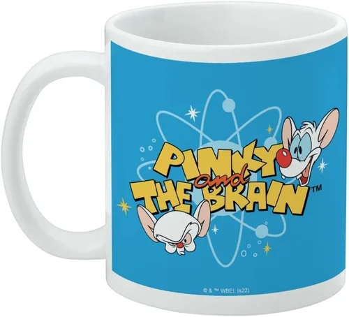 Vista 3 de Pinky & The Brain Neutron - Taza de café de cerámica, novedosa taza de regalo para café, té y bebidas calientes, 11 onzas, color blanco