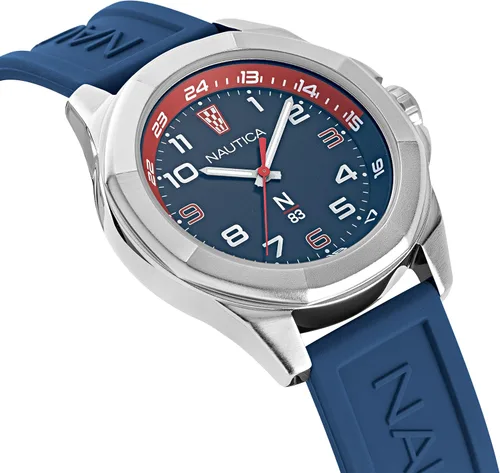 Vista 3 de Nautica Correa de silicona de cuarzo para hombre azul 22 reloj casual modelo NAPTBS208
