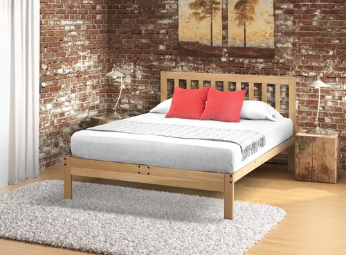 Vista 7 de Marco de cama Charleston-2 - Madera dura maciza, Madera Noble, Madera clara