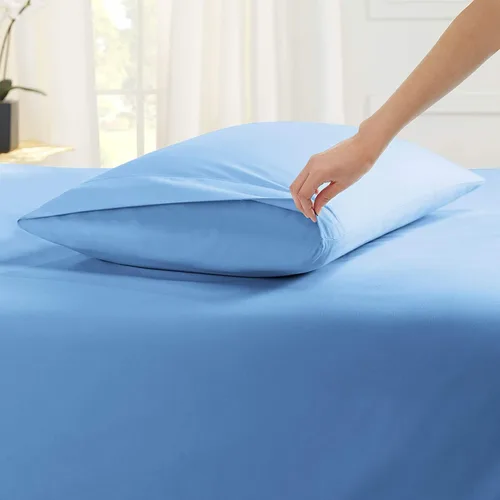 Vista 4 de Empyrean Bedding - Juego de sábanas de 6 piezas con correas ajustadas para mayor duración y resistencia, 110 GSM, tejido suave, Microfibra, azul