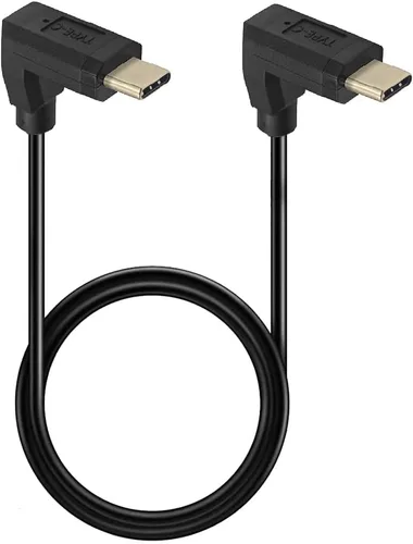 Vista 5 de Cable USB 3.1 tipo C de 3 pies y 10 Gbps, macho recto a macho izquierdo y recto macho USB C 4K @60Hz cable de monitor AV, carga de sincronización