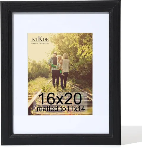 Vista 93 de KTKDE Portarretratos gris de 8 x 10 pulgadas con paspartú extraíble para fotos de 5 x 7 pulgadas, vidrio real para portarretratos de 8 x 10