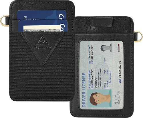 Vista 2 de Tryangoos Cartera delgada con tarjetero para hombres y mujeres, cartera minimalista con bolsillo frontal, tarjetero elástico para tarjetas
