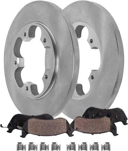 Vista 25 de Detroit Axle - Juego de 4 frenos delanteros para BMW X5 2002, 2003, 2004, 2005, 2006, rotores de freno de disco y pastillas de freno de cerámica