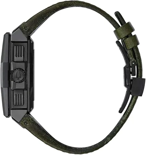Vista 3 de Bulova Precisionist X Special Edition - Reloj de pulsera de cuero verde con cronógrafo para hombre 98B355, Cronógrafo, movimiento de cuarzo