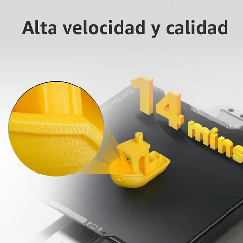 Vista 4 de Bambu Lab A1 mini impresora 3D + kit de lámpara LED, listo para usar