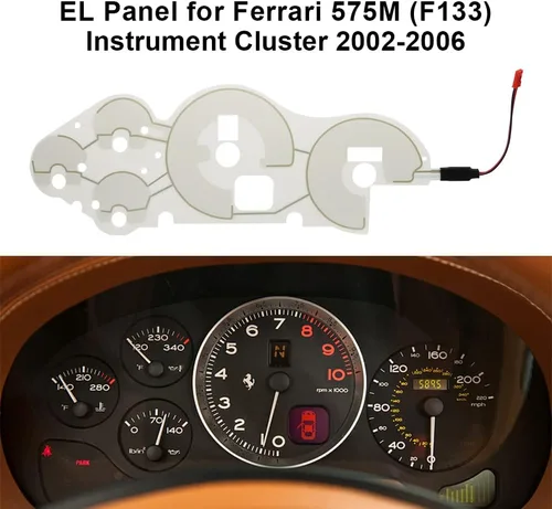 Vista 3 de Reemplazo del panel EL para el clúster de instrumentos Ferrari 360 (F131) y 575M (F133)