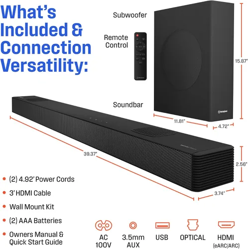 Vista 9 de Westinghouse TV 4K de 50 pulgadas y barra de sonido 5.1.2