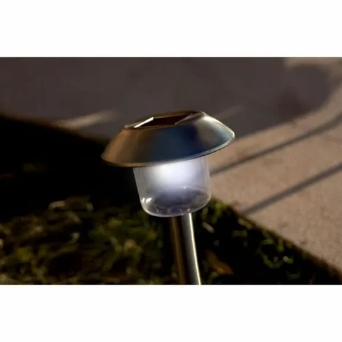Vista 4 de Lámpara solar Lumisky Alesia LED Plateado Acero Inoxidable Blanco Frío (8 Unidades)