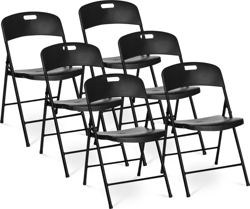 Vista 12 de Oline Silla Plegable, Sillas Plegables de Plástico para Interior y Exterior, Comerciales, Apilables, Plegables, para Invitados, para Eventos