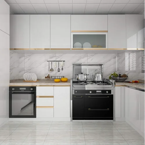Vista 4 de Livelynine Papel adhesivo blanco brillante con purpurina para gabinete de cocina, papel tapiz adhesivo impermeable para encimeras, envoltura